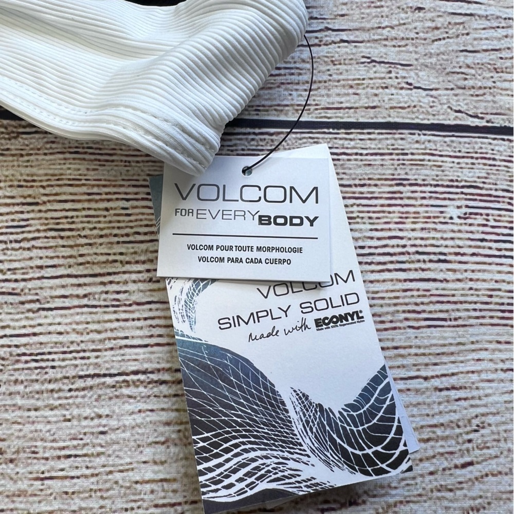 Volcom Black & White Color Block Bikini Swim Top - Picture 6 of 6